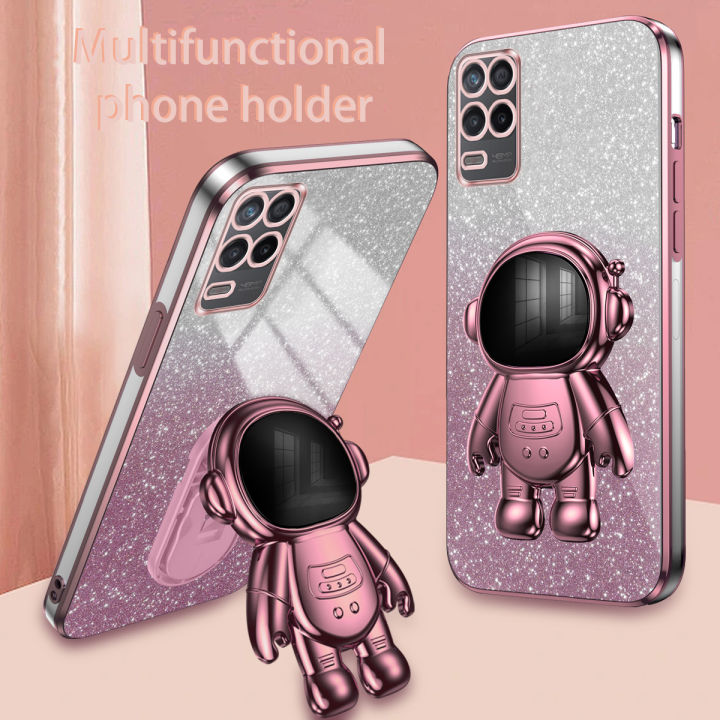 AnDyH%20Phone%20Case%20for%20OPPO%20A54%204G%20Flash%20Powder%20Gradient%20Plating%20Casing%20with%20Astronaut%20Stand%20-%20Image%204