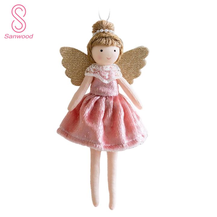 Cute Expression Decor Sparkling Angel Doll Hanging Ornament for Christmas Tree New Year Decor Buyers' Favorite Christmas Tree Decoration