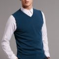 Men's Sleeveless Sweater - Navy Blue.