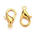 Golden Dolphin Hook Jewelry Making Accessories - Lobster Clasps Claw Hooks for Necklace and Bracelet - 7x12mm.