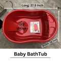 Hard Plastic Baby Bath Tub, Baby BathTub- Red. 