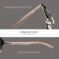 KINGSEVEN Handmade 2023 Black Walnut Wooden Sunglasses Men Polarized UV400 Protection Semi-Rimless Retro Eyewear Women Oculos.