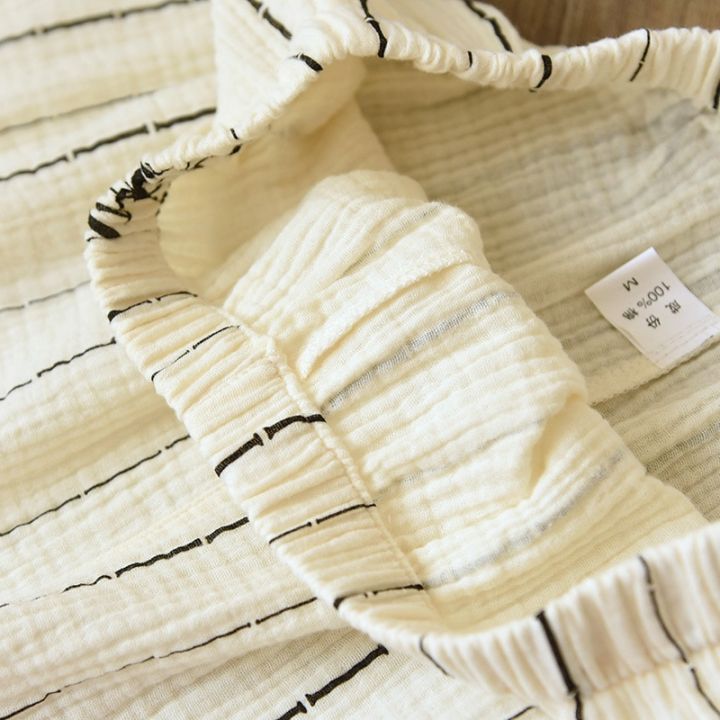 2%20Pieces%20Pajamas%20Summer%20Female%20Loungewear%20Suit%20Print%20Home%20Clothes%20100%25%20Cotton%20Gauze%20Shorts%20Sleepwear%20Loose%20Homewear%20-%20Image%207