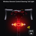Bicycle Tail Light USB Rechargable Smart Wireless Remote Control Turn Signal LED Rear Break Light (Black) - সাইকেল - সাইকেল. 
