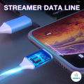 LED Luminous Glow Flowing USB Cable Data Line Micro IOS Type-c Charger Cable Andirod Charging Cable. 