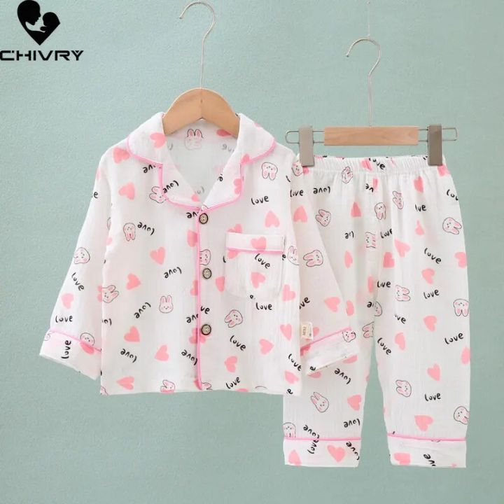 Kids%20Summer%20Thin%20Pajamas%20Sets%20New%202023%20Boys%20Girls%20Cotton%20Linen%20Cartoon%20Long%20Sleeve%20Lapel%20Shirt%20Tops%20with%20Pants%20Baby%20Home%20Wear%20-%20Image%204