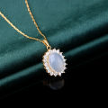 【Cross-border e-commerce 】High-end fashion, light luxury, opal, white jade necklace, celebrity style, diamond necklace woman. 