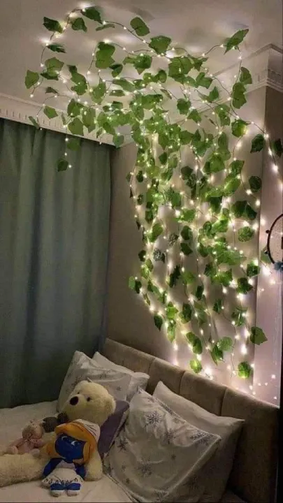 15%20Feet%20Magical%20Ambiance%20Artificial%20Vine%20Fairy%20Lights:%20Flower%20Green%20Leaf%20Design%20-%20Image%204