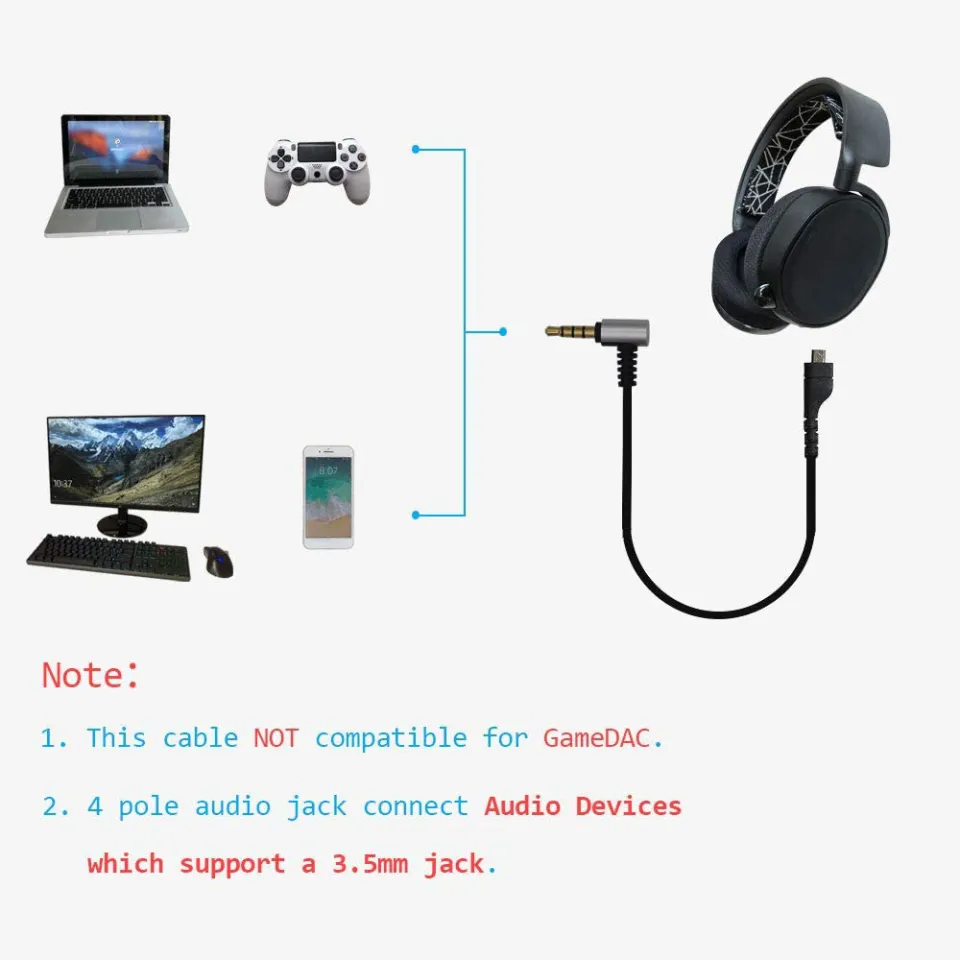 Flexible Stereo Gaming Headset Cord for Arctis 3/5/7 Pro Daraz