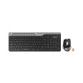 A4tech Fstyler FB2535C Multi-mode Wireless Keyboard & Mouse Combo - Bluetooth/2.4G - Ultra-Slim Keycap - Compact Size - Rechargeable Mouse - For Windows / Android / Mac / iOS - Smokey Grey. 