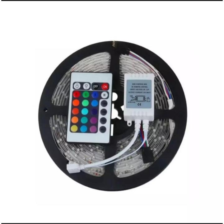 16.4FT 3528 RGB LED Strip Lights – 300 LEDs, Remote Control, Waterproof For Room, TV, Party