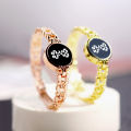 Trendy and Avant-garde Ladies' LED Watch Unique Chain Strap Design Leading The Trend Stainless Steel Waterproof and Scratch Resistant Women's Wristwatch Showcases Personal Charm.