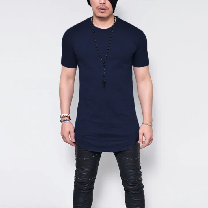 Men's%20T%20Shirt%20Round%20Neck%20Solid-colored%20T-shirt%20for%20Male%20Round-neck%20Medium%20and%20Long%20Section%20Tops%20Tshirt%20-%20Image%204