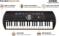 Casio SA-76 Portable Musical Keyboard Piano - Black & Orange with adapter. 