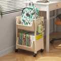 Bookshelves, movable children's desks, book trolleys, toy storage racks under school bags, multi-layer shelves with wheels. 