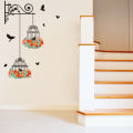 Colorful Flower Birdcage Wall Stickers for Living Room Bedroom Home Decoration Wall Decals Large Murals Art Poster PVC.