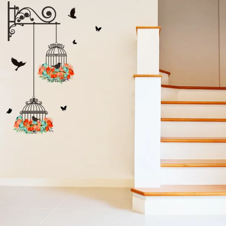 Colorful%20Flower%20Birdcage%20Wall%20Stickers%20for%20Living%20Room%20Bedroom%20Home%20Decoration%20Wall%20Decals%20Large%20Murals%20Art%20Poster%20PVC%20-%20Image%203