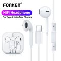 Fonken Type C In-ear Wired Headphone 3.5mm Jack Earphone Sports Earphone Music Headset With Microphone. 