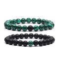 2023 Design Trendy Jewelry Couple Black Yoga Beaded Bracelets Natural Stone Bracelet Set. 