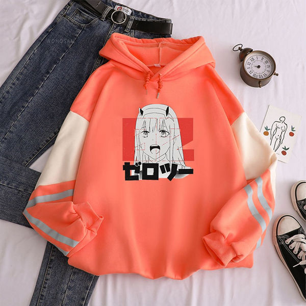 Anime Zero Two Print Pullover Women Winter Sweatshirt Men