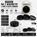 Genuine No.1 Magnetic 3 Part 60mm Plastic Grinder-Tobacco Shark Teeth Storage Plastic Grinder Accessories..