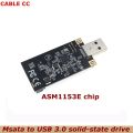 High Apeed Transmission Msata To Usb 3.0 Solid-State Drive To Mobile Hard Drive Asm1153e Chip Plug And Play For Sizes 30 * 50. 