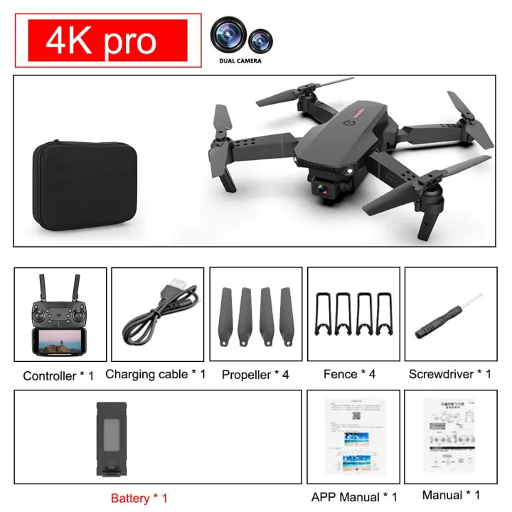 E88%20Pro%20Dual%20Camera%20Dual%20Battery%20Folding%20Drone%20with%20WiFi%20App%20Control%20-%203.7V%201800mAh%20Battery%20-%20Image%204