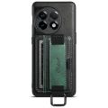 (New)For OnePlus 11 5G Suteni H13 Card Wallet Wrist Strap Holder PU Phone Case.