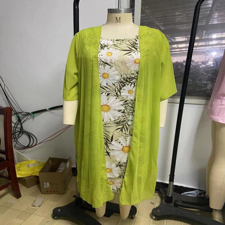 M/L/Xl/Xxl/Xxxl/4xl Two Piece Dress Set Stylish Dress Chiffon