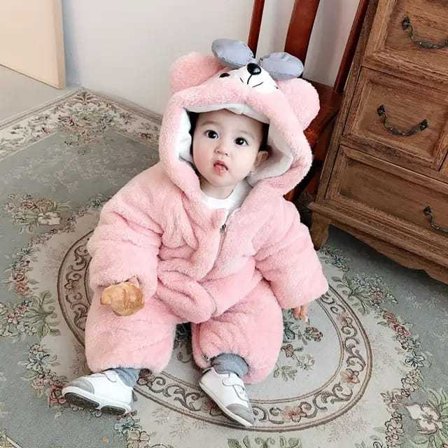 Fleece Wollen Jumpsuit Baby Baby Winter Fleece Jumpsuit With Hood
