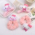 Plush Hello Kitty Hair Claw Hair Ring Pink Bowknot Shark Claw Clip Sweet Girl Scrunchies Women Hair Accessories Yao Store.