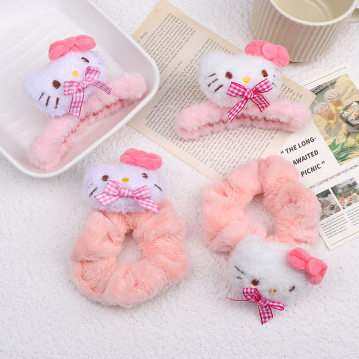 Plush%20Hello%20Kitty%20Hair%20Claw%20Hair%20Ring%20Pink%20Bowknot%20Shark%20Claw%20Clip%20Sweet%20Girl%20Scrunchies%20Women%20Hair%20Accessories%20Yao%20Store%20-%20Image%202