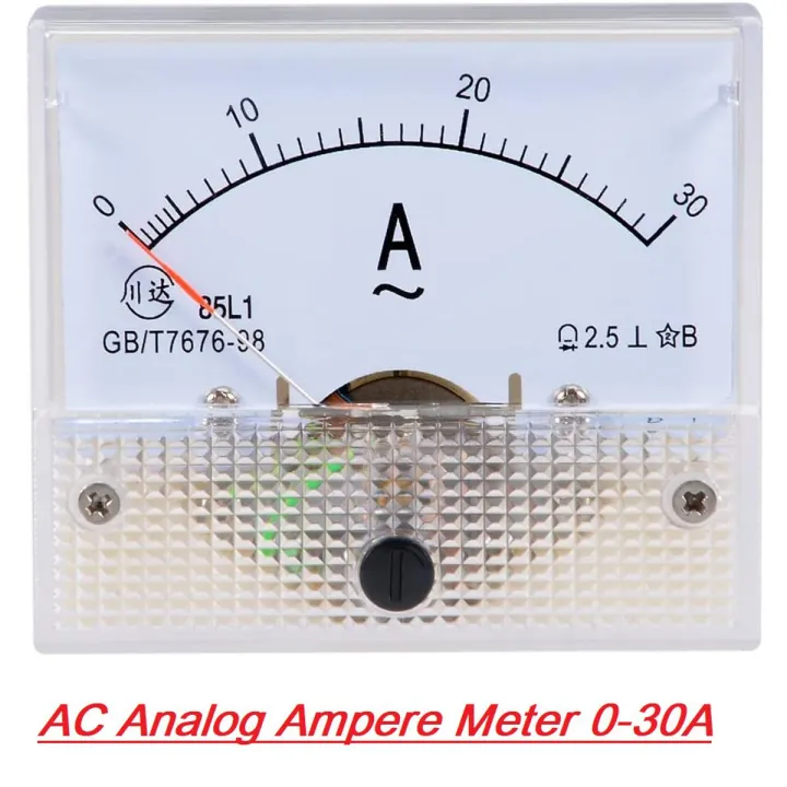 AC 30A ANALOG AMP Meter AC Analog Ampere Meter 0-30A Gauge Square Panel AC 0-30A Current Amperemeter 30A Analog Panel Ammeter Current Meter For AC 220V Line