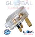 Super Star 3 Pin Flat Plug (13a) Transparent Heavy duty (1Pcs). 