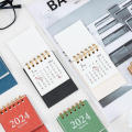 Minimalist Portable 2024 Mini Calendar Creative Coil Calendar Project Notebook Desktop Decoration. 
