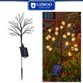UZBOO 1PC LED Solar Garden Lights Crystal Ball Branch Lamp Ground Mounted Light Garden Decorative Lights Warm Light 8 Lighting Modes Outdoor Lawn Mounted Lights Waterproof Garden Path Holiday Courtyard Decoration. 