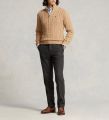 Ralph Lauren Cable-Knit Cotton Quarter-Zip Sweater – Beige. 