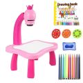 Hello Kitty Kids Projector Drawing Painting Table Desk Art Learning Kit for Drawing with Color Pens. 