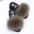 Fluffy Slippers Female Summer New Fox Fur Slippers Platform Wedge Slippers High Heel Slippers Platform Shoes. 