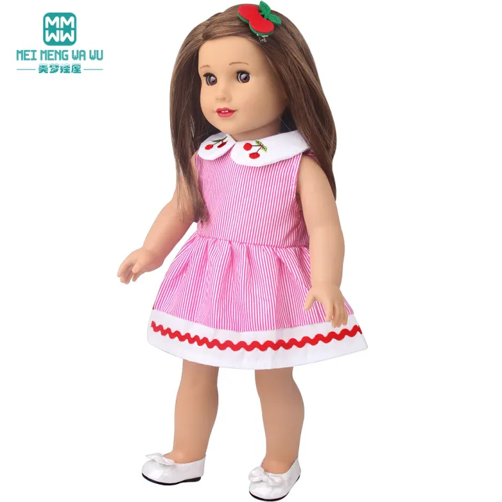 Doll%20Clothes%20for%2043%20cm%20new%20born%20doll%20and%20American%20doll%20accessories%20fashionable%20gauze%20dress,%20bow%20dress%20-%20Image%205