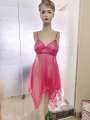 Women's Stylish Night Dress Black Net and Nylon, Includes Top and Panty.
