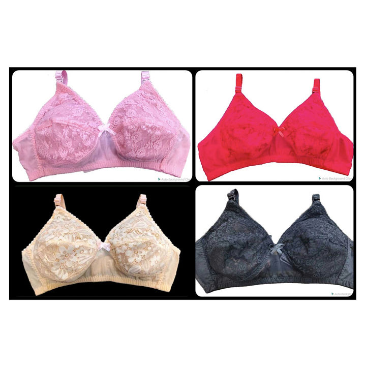 4 Pieces Combo Pack Net Bra for Women