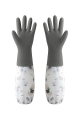 Floral Pattern Rubber Hand Gloves for Household Cleaning, Gardening, Laundry, Lab Safety. 