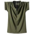 2022 Summer Black T-shirt Men 5XL 6XL 7XL 8XL Plus Size Men T Shirt Cotton Short Sleeve T Shirts Men V Neck Casual Solid Tee Top.