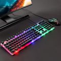 [GC]Gaming Keyboard and Mouse Set,Wired Light Up Gaming Mouse Set for PC Computer Gaming and Work Mechanical Gaming Keyboard. 