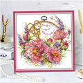 Cross Stitch Kits Flower Patterns DIY Stamped Embroidery Peonies for Needlewoman Needlepoint Craft Supplies Handmade Gifts.