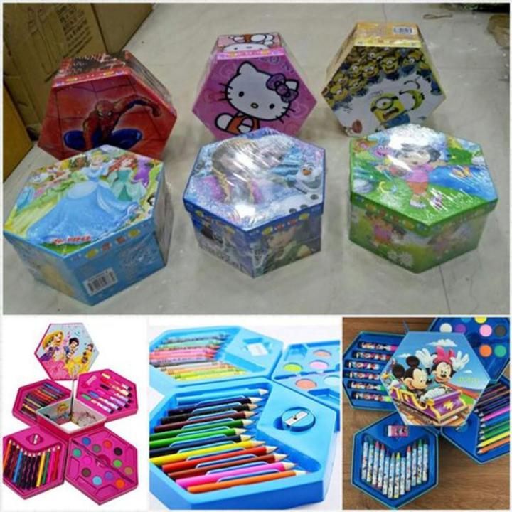 Kids Art Set ,Colors Box Color Pencil ,Crayons , Water Color, Sketch Pens Set of 46 Pieces for Boys and Girls Best Birthday Gift - colour