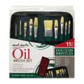 Mont Marte Oil Colour Hog Bristle Brush Set in Wallet 11pcs.