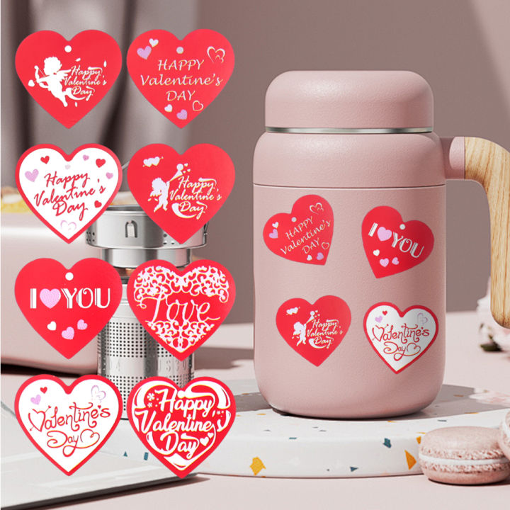 500 Stickers/Roll Valentine's Day Wedding Theme Heart Stickers Gift Wrap Decoration