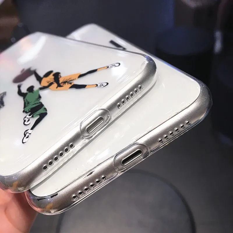 Funny Cartoon Basketball Slam Dunk Clear Phone Case For iPhone 14